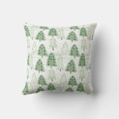 Modern Christmas Forest Olive green pattern クッション (裏面)