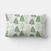 Modern Christmas Forest Olive green pattern ランバークッション (裏面)