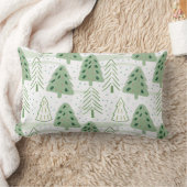 Modern Christmas Forest Olive green pattern ランバークッション (ブランケット)