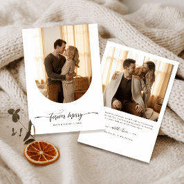 Modern Christmas Forever Merry Newlywed Arch Photo シーズンカード