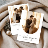 Modern Christmas Forever Merry Newlywed Arch Photo シーズンカード