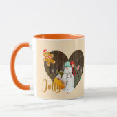 Modern Christmas Heart Shape 2 Photos Collage Mug マグカップ (左)