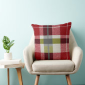 Modern Christmas Holiday Plaid Throw Pillow クッション (椅子)