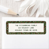 Modern Christmas Holly Leaf Return Address Labels ラベル (インサイチュ)