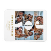 Modern Christmas Joy to the World Quote 6 Photos マグネット (横)