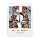 Modern Christmas Joy to the World Quote 6 Photos マグネット (縦)