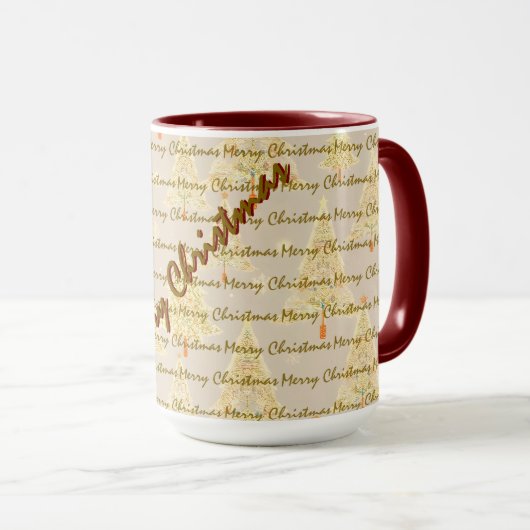 Modern Christmas Luxury Christmas Trees マグカップ (正面右)