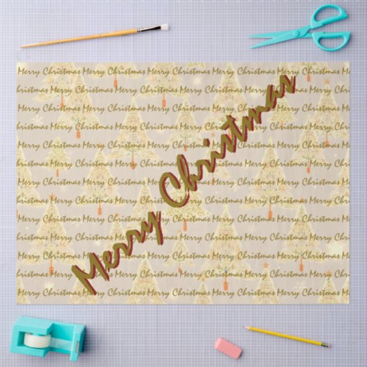 Modern Christmas Luxury Christmas Trees 薄葉紙 (クラフト)