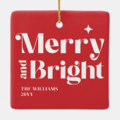 Modern Christmas Merry Bright セラミックオーナメント (裏面)