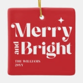 Modern Christmas Merry Bright セラミックオーナメント (正面)