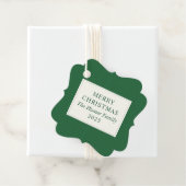 Modern Christmas Minimal Holiday Favor Green フェイバータグ (インサイチュ)