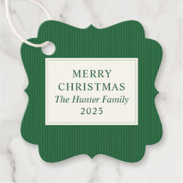 Modern Christmas Minimal Holiday Favor Green フェイバータグ