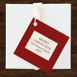 Modern Christmas Minimal Holiday Favor Red フェイバータグ