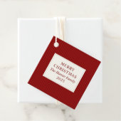 Modern Christmas Minimal Holiday Favor Red フェイバータグ (インサイチュ)