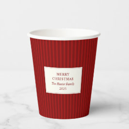 Modern Christmas Minimal Holiday Red Stripes 紙コップ