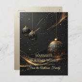 Modern Christmas & New Year Card Elegant シーズンポストカード (正面/裏面)