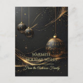 Modern Christmas & New Year Card Elegant シーズンポストカード (正面)
