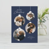 Modern Christmas Ornament 4 Photo シーズンカード (スタンド正面)