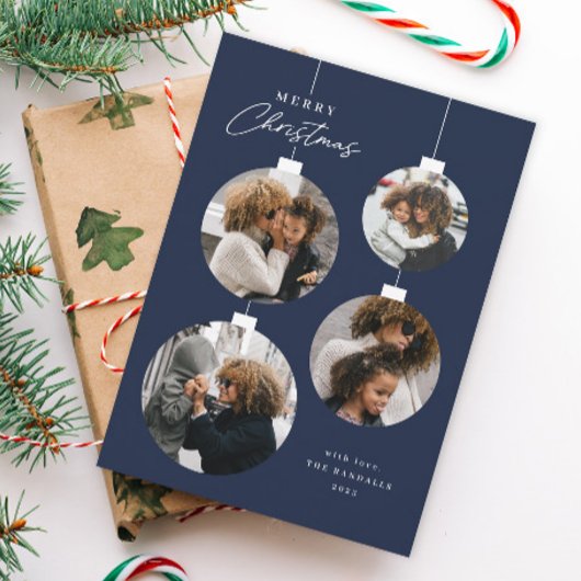Modern Christmas Ornament 4 Photo シーズンカード