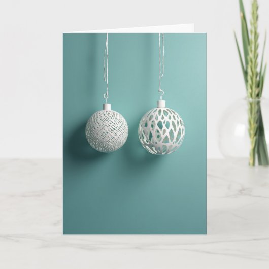 Modern Christmas Ornament Card カード (正面)