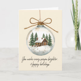 Modern Christmas Ornament Folded Holiday Card シーズンカード