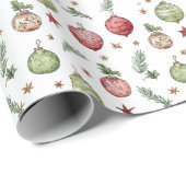 Modern Christmas Ornaments Wrapping Paper ラッピングペーパー (ロールコーナー)
