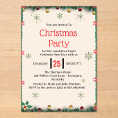 Modern Christmas Party Invitation Template アクリル招待状 (正面)