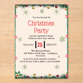 Modern Christmas Party Invitation Template アクリル招待状