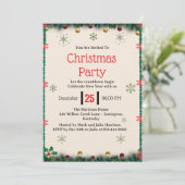 Modern Christmas Party Invitation Template 招待状 (スタンド正面)