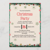 Modern Christmas Party Invitation Template 招待状 (正面)