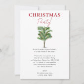 Modern Christmas Party Tropical Palm Tree 招待状 (正面)