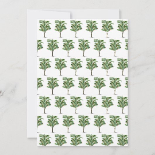 Modern Christmas Party Tropical Palm Tree 招待状 (裏面)