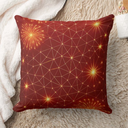 Modern Christmas Pattern Pillow – Abstract Holiday クッション (ブランケット)