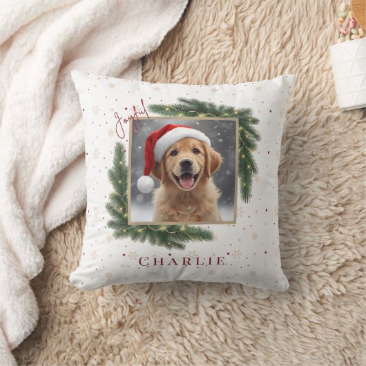 Modern Christmas Pet Photo – Personalized Gift クッション (ブランケット)