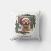 Modern Christmas Pet Photo  – Personalized Gift クッション (正面)