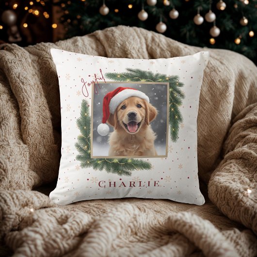 Modern Christmas Pet Photo  – Personalized Gift クッション