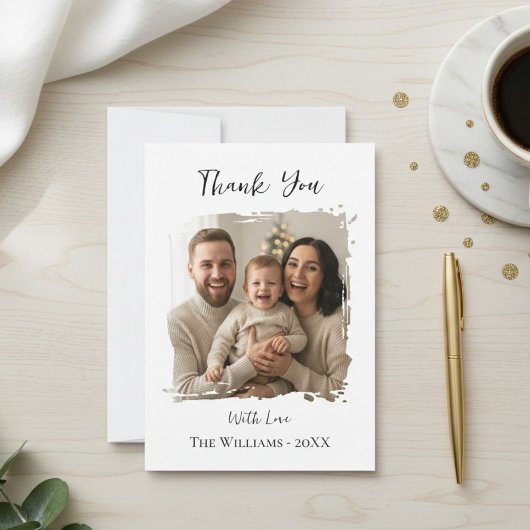 Modern Christmas Photo Card Template, Minimal 招待状
