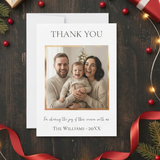 Modern Christmas Photo Card Template, Minimal  招待状