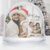 Modern Christmas Photo Card with Inset Snow Globe