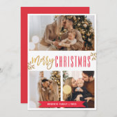 Modern Christmas Photo Trendy シーズンカード (正面/裏面)