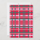 Modern Christmas Plaid Red Green Vertical Photo シーズンカード (裏面)