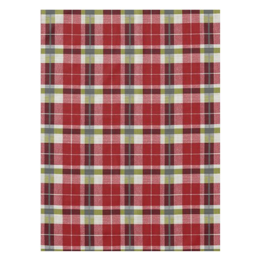 Modern Christmas Plaid Weave テーブルクロス (正面)