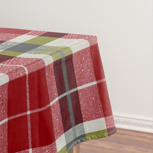 Modern Christmas Plaid Weave テーブルクロス (インサイチュ)