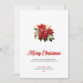 Modern Christmas Poinsettia Editable Greeting Card シーズンカード (正面)