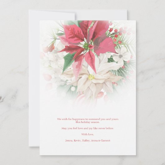 Modern Christmas Poinsettias Frosted Overlay (裏面)