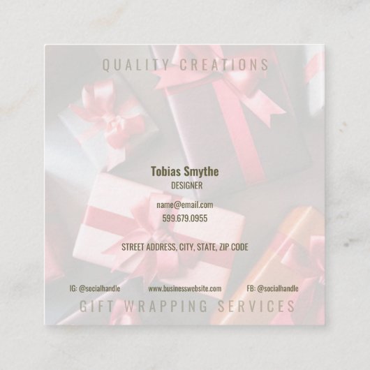 Modern Christmas QR Code スクエア名刺 (裏面)