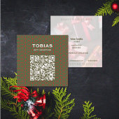 Modern Christmas QR Code スクエア名刺