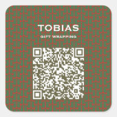 Modern Christmas QR Code Business Sticker スクエアシール (正面)