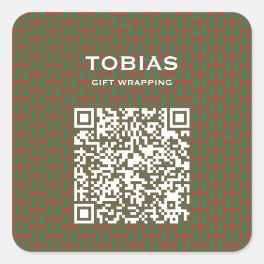 Modern Christmas QR Code Business Sticker スクエアシール (正面)