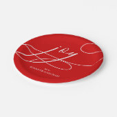 Modern Christmas | Red Minimal Joy ペーパープレート (アングル)